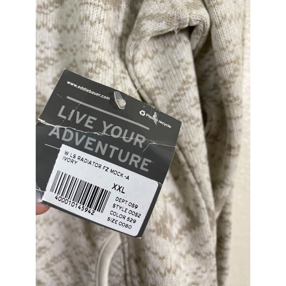 New Eddie Bauer Radiator FZ Women Fleece Jacket Plus Sz 2XL Geometric Aztec Zip - Picture 4 of 14